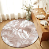 Orange White Stripes Small Round Rug  Modern Minimalist Burnt Orange Lines Area Rugs Washable Non Slip Indoor Floor Mats Circle Carpet for Living Room Bedroom Dining Room Home Decor