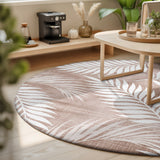 Orange White Stripes Small Round Rug  Modern Minimalist Burnt Orange Lines Area Rugs Washable Non Slip Indoor Floor Mats Circle Carpet for Living Room Bedroom Dining Room Home Decor