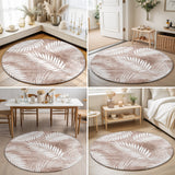 Orange White Stripes Small Round Rug  Modern Minimalist Burnt Orange Lines Area Rugs Washable Non Slip Indoor Floor Mats Circle Carpet for Living Room Bedroom Dining Room Home Decor