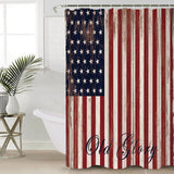 Independence day retro American flag Shower Curtain - LeobonZone