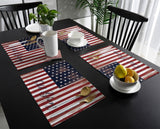 Independence day retro American flag Personalized Table Placemats - LeobonZone