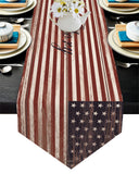 Independence day retro American flag Sharp Angle Table Runner Place Mats - LeobonZone