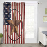 Retro American flag stars window curtains - LeobonZone