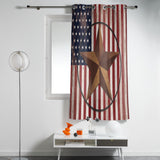 Retro American flag stars window curtains - LeobonZone