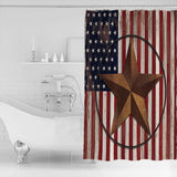 Retro American flag stars Shower Curtain - LeobonZone