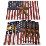 Retro American flag stars Personalized Table Placemats - LeobonZone