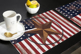 Retro American flag stars Personalized Table Placemats - LeobonZone