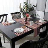 Retro American flag stars Table Flag And Table Mat Suit - LeobonZone