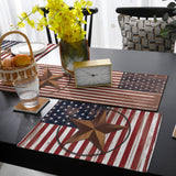 Retro American flag stars Table Flag And Table Mat Suit - LeobonZone