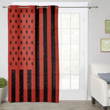 Red Retro American flag Independence Day window curtains