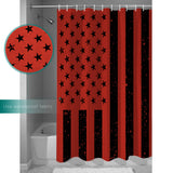 Red Retro American flag Independence Day Shower Curtain - LeobonZone