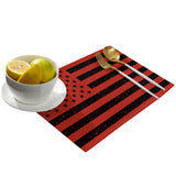 Red Retro American flag Independence Day Personalized Table Placemats