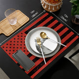 Red Retro American flag Independence Day Personalized Table Placemats - LeobonZone