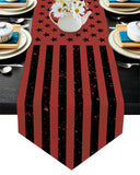 Red Retro American flag Independence Day Sharp Angle Table Runner Place Mats - LeobonZone