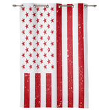 Red and white independence day retro American flag window curtains - LeobonZone