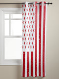 Red and white independence day retro American flag window curtains - LeobonZone