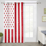 Red and white independence day retro American flag window curtains