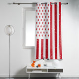Red and white independence day retro American flag window curtains - LeobonZone