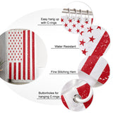 Red and white independence day retro American flag Shower Curtain - LeobonZone