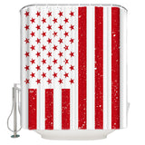 Red and white independence day retro American flag Shower Curtain - LeobonZone