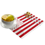 Red and white independence day retro American flag Personalized Table Placemats