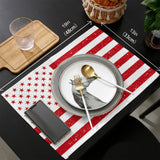 Red and white independence day retro American flag Personalized Table Placemats - LeobonZone