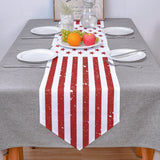 Red and white independence day retro American flag Sharp Angle Table Runner Place Mats - LeobonZone