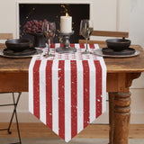 Red and white independence day retro American flag Sharp Angle Table Runner Place Mats - LeobonZone
