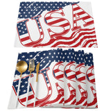 USA flag Independence Day Personalized Table Placemats - LeobonZone