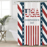 Red USA flag Independence Day Shower Curtain - LeobonZone