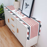 Red USA flag Independence Day Table Runner Place Mats - LeobonZone