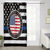 Black Retro Independence Day Flag window curtains
