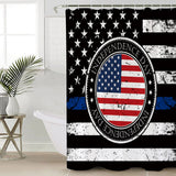 Black Retro Independence Day Flag Shower Curtain - LeobonZone