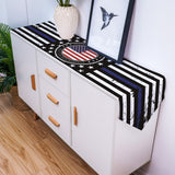 Black Retro Independence Day Flag Sharp Angle Table Runner Place Mats - LeobonZone