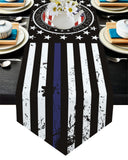 Black Retro Independence Day Flag Sharp Angle Table Runner Place Mats - LeobonZone