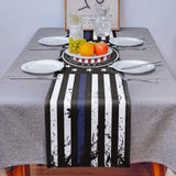 Black Retro Independence Day Flag Table Runner Place Mats - LeobonZone