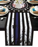 Black Retro Independence Day Flag Table Runner Place Mats - LeobonZone