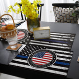 Black Retro Independence Day Flag Table Flag And Table Mat Suit - LeobonZone