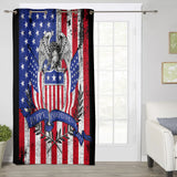The white eagle logo of the retro America Blackout Curtain