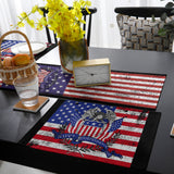 The white eagle logo of the retro America Table Flag And Table Mat Suit - LeobonZone