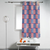 Red Independence day retro flag element window curtains - LeobonZone