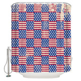 Red Independence day retro flag element Shower Curtain - LeobonZone
