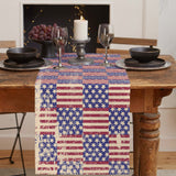 Red Independence day retro flag element Table Runner Place Mats - LeobonZone
