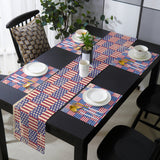 Red Independence day retro flag element Table Flag And Table Mat Suit
