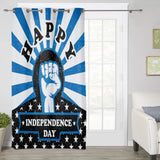 Blue Happy Independence Day window curtains - LeobonZone