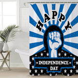 Blue Happy Independence Day Shower Curtain - LeobonZone