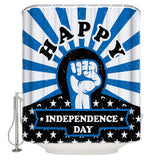 Blue Happy Independence Day Shower Curtain - LeobonZone
