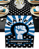 Blue Happy Independence Day Table Runner Place Mats - LeobonZone