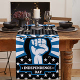 Blue Happy Independence Day Table Runner Place Mats - LeobonZone
