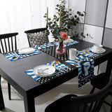 Blue Happy Independence Day Table Flag And Table Mat Suit - LeobonZone